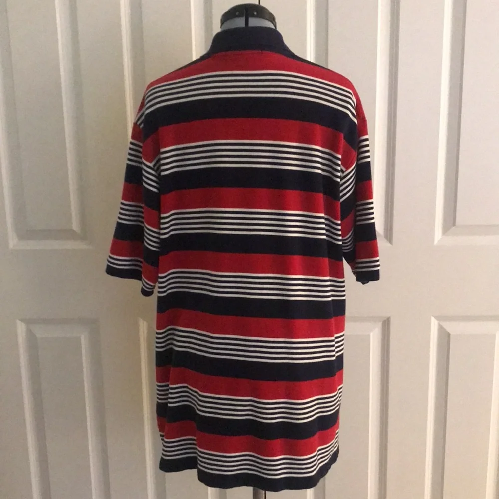 Polo Golf Ralph Lauren Striped Short Sleeve Polo Shirt Red White Blue XL